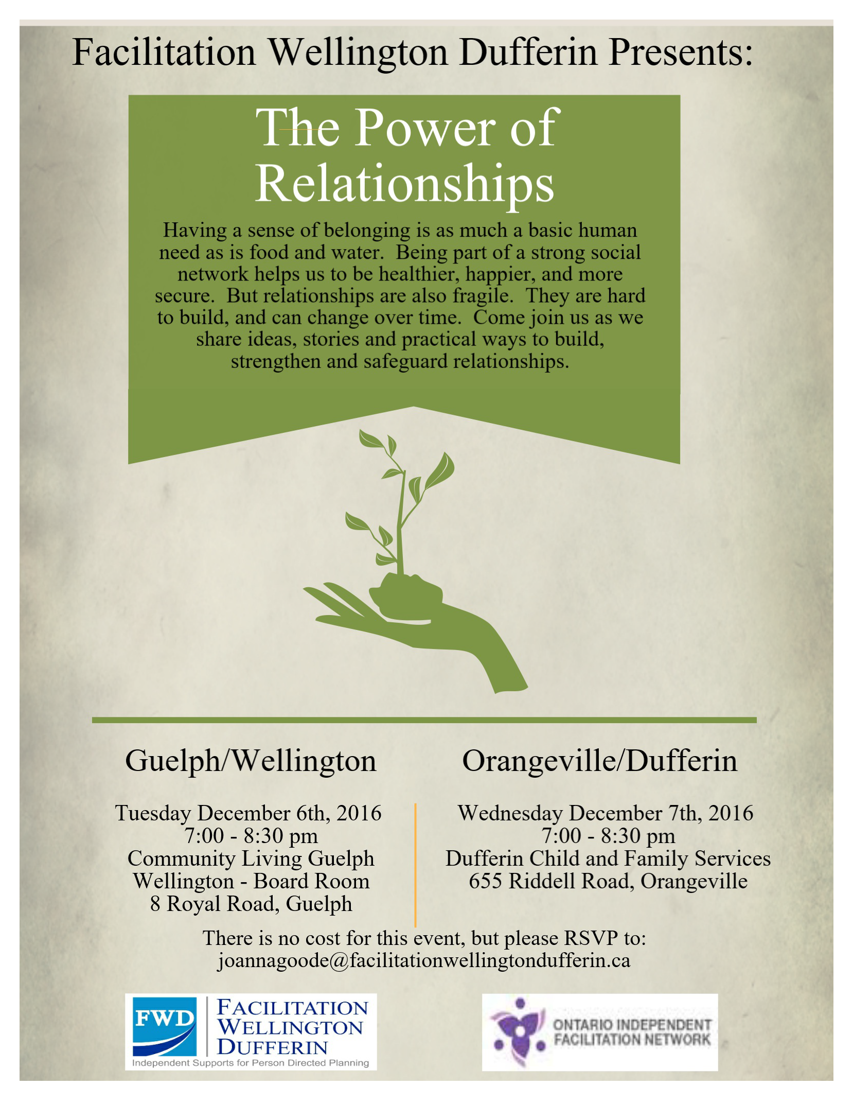 flyer for the power of relationships